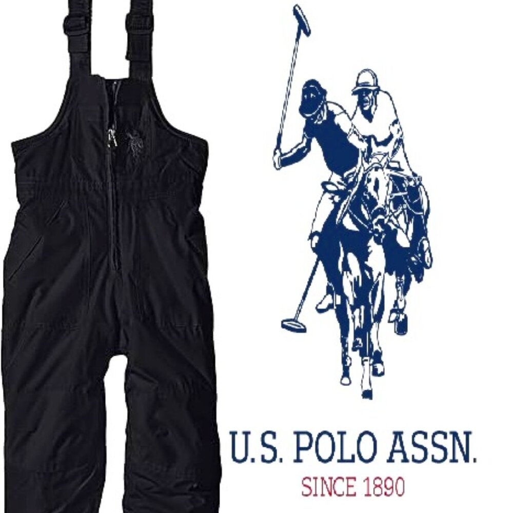 Ski Snow Insulated Overalls Bib Pants Black Youth Large (14-16 years)